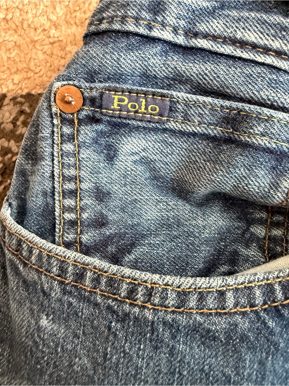 Polo Ralph Lauren Hampton Relax Straight-Leg Blue Denim Jeans- 35 x 32 - Picture 4 of 12